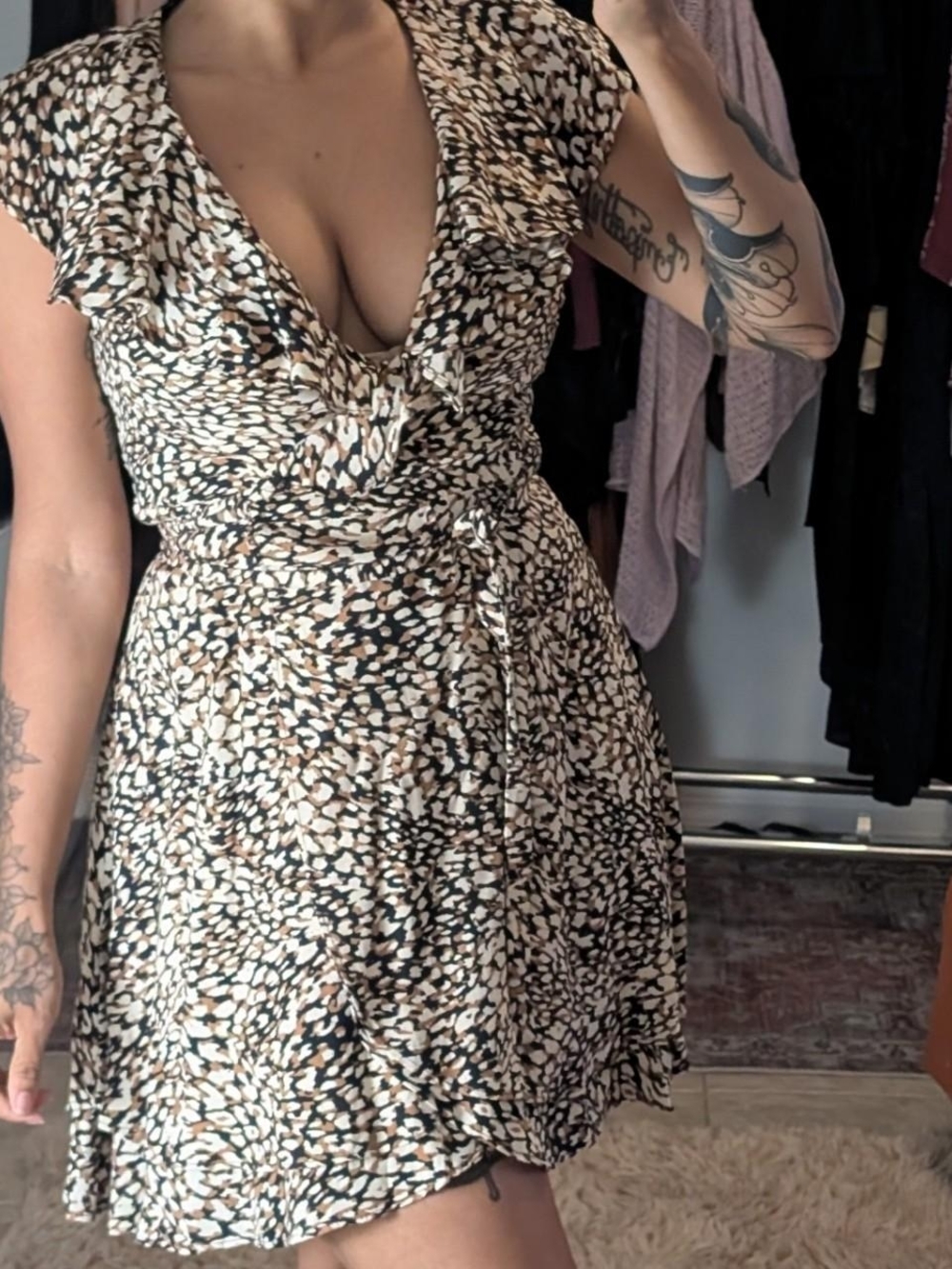 Free People French Quarter V-Neck Wrap Mini Dress
